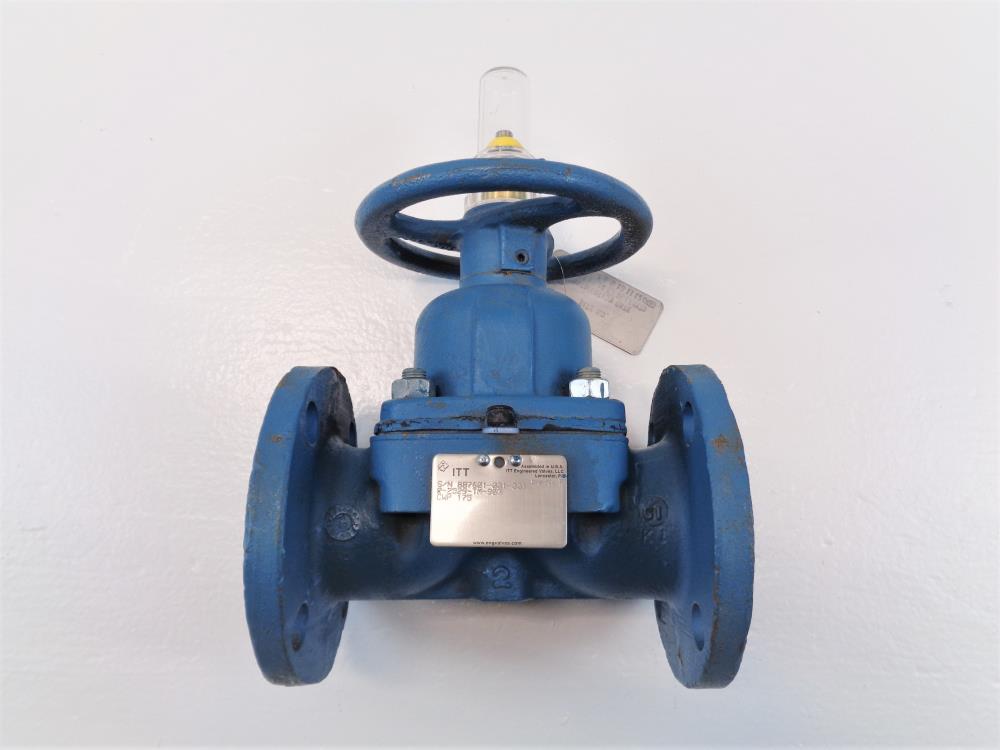 ITT Dia-Flo 2" 150# ETFE Lined Cast Iron Diaphragm Valve 2-2529-TM-903